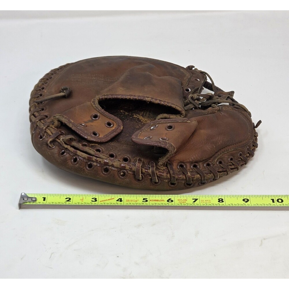 Vintage Spalding Catchers Mitt Leather Baseball Glove Pancake‎ 1950s-60s USA - Picture 9 of 10
